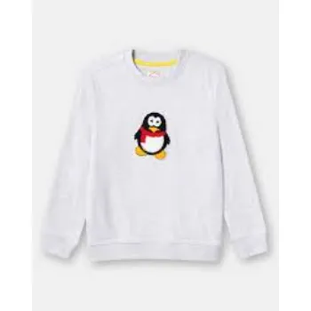 Embroidered Sweatshirt with Ribbed Hem For Boys